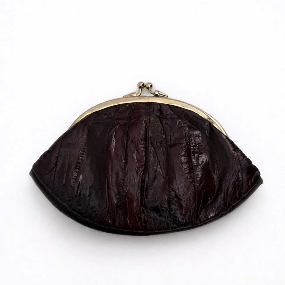 Lee Sands Eeelskin Deep Red Coin Pouch Travel